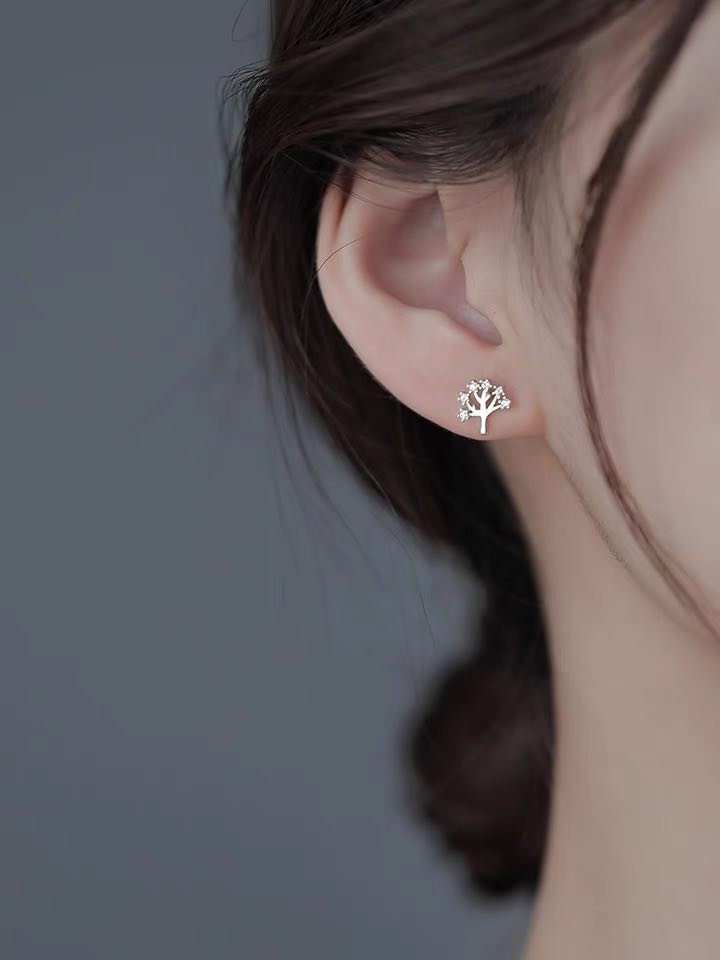 Dainty Tree Stud Earrings