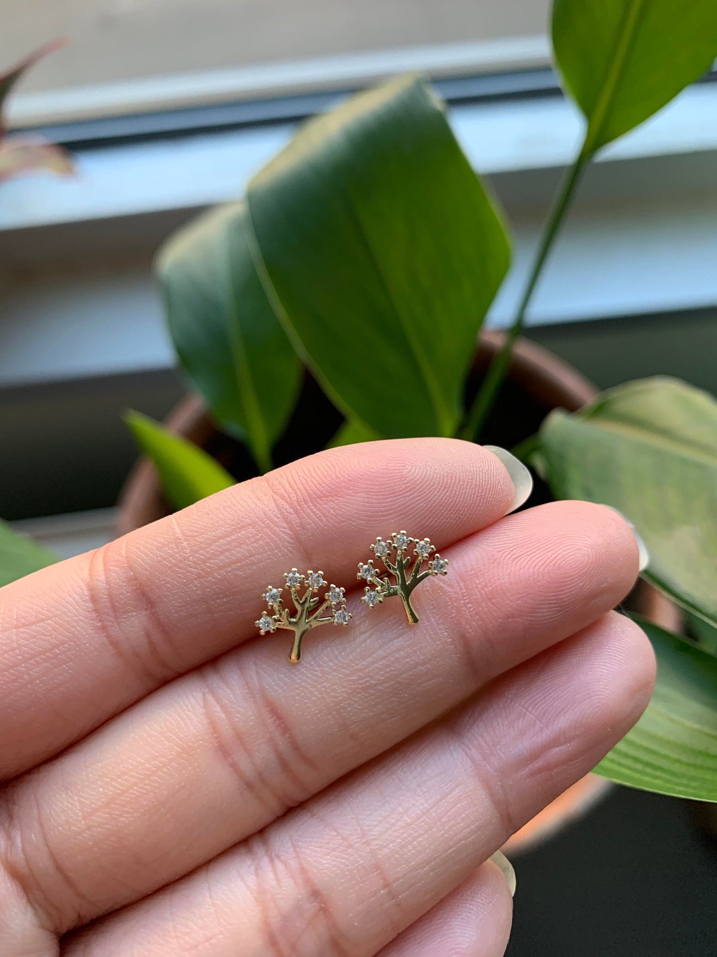 Dainty Tree Stud Earrings