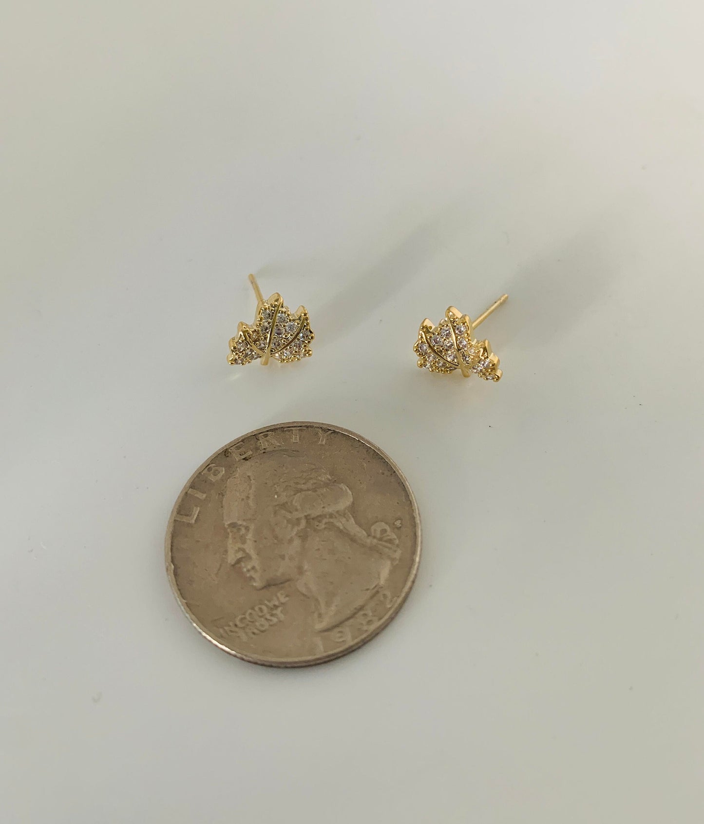 Dainty Maple Leaf Stud Earrings