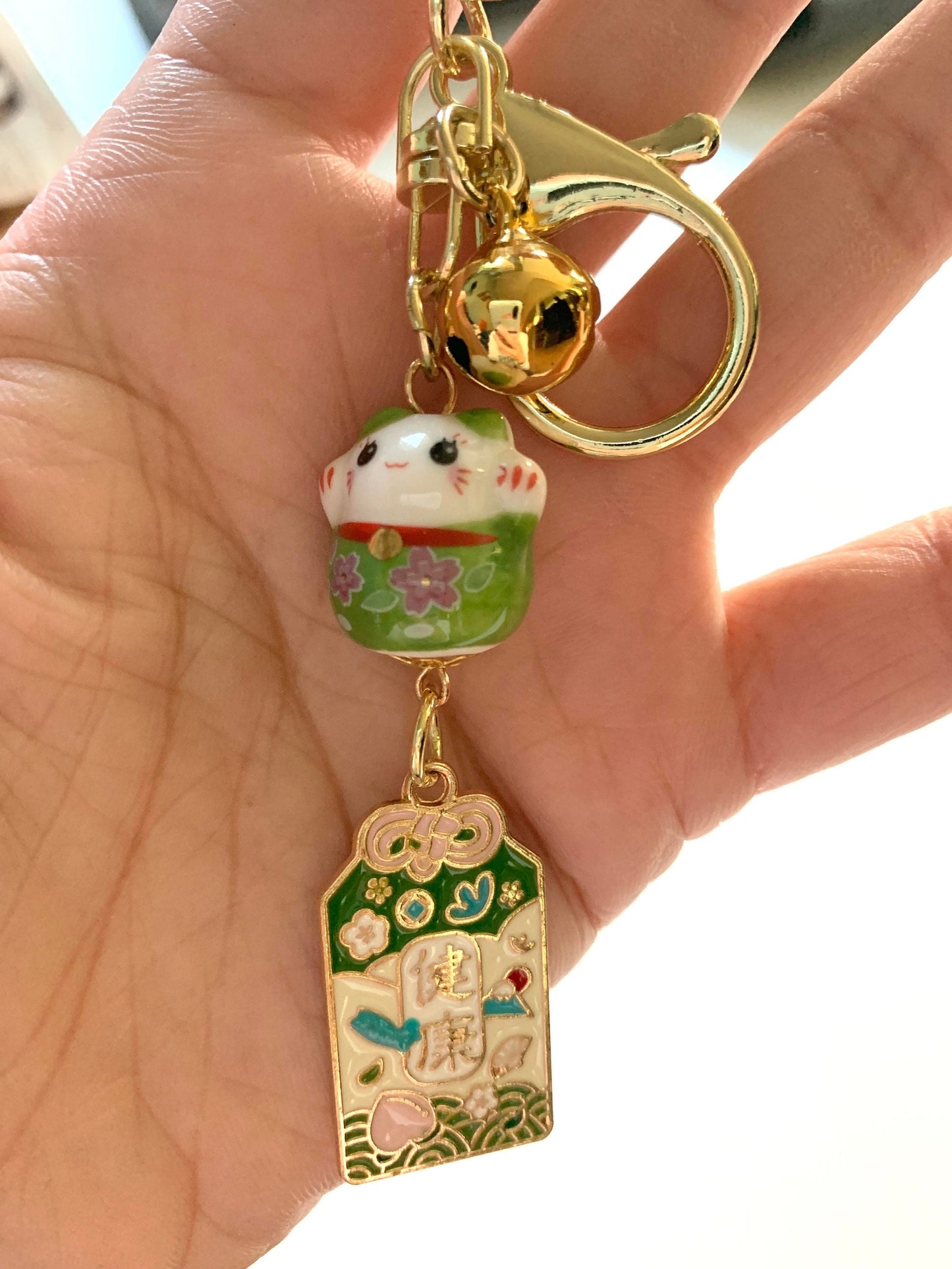 Unique Lucky Cat Charm Keychain Amulet Keychain