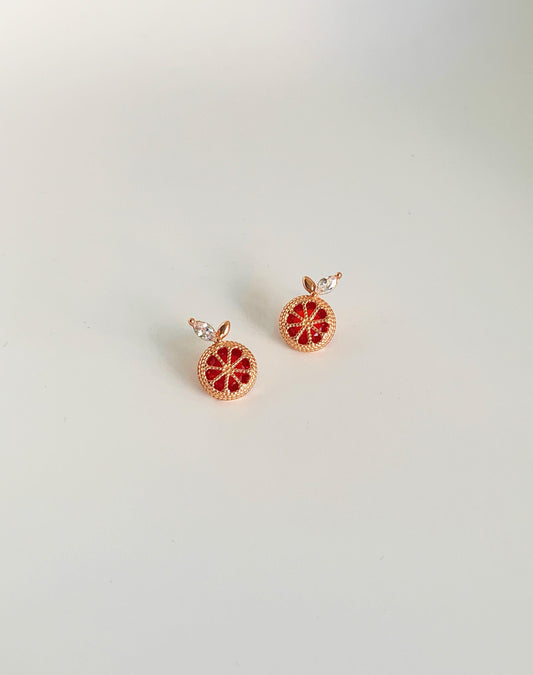 Dainty Grapefruit Earrings