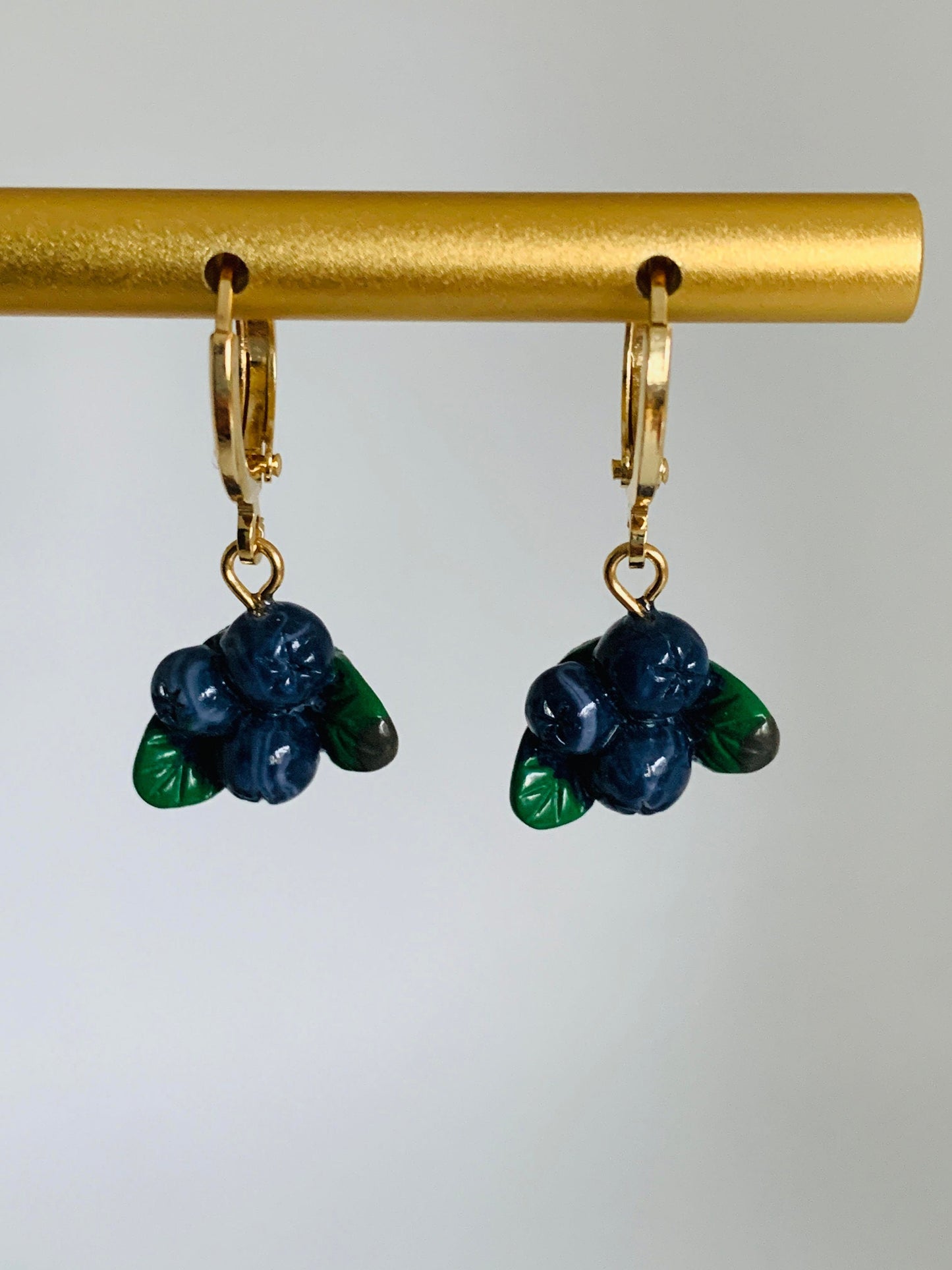 Unique Fruit Earrings Blueberry Huggie Hoop Earrings