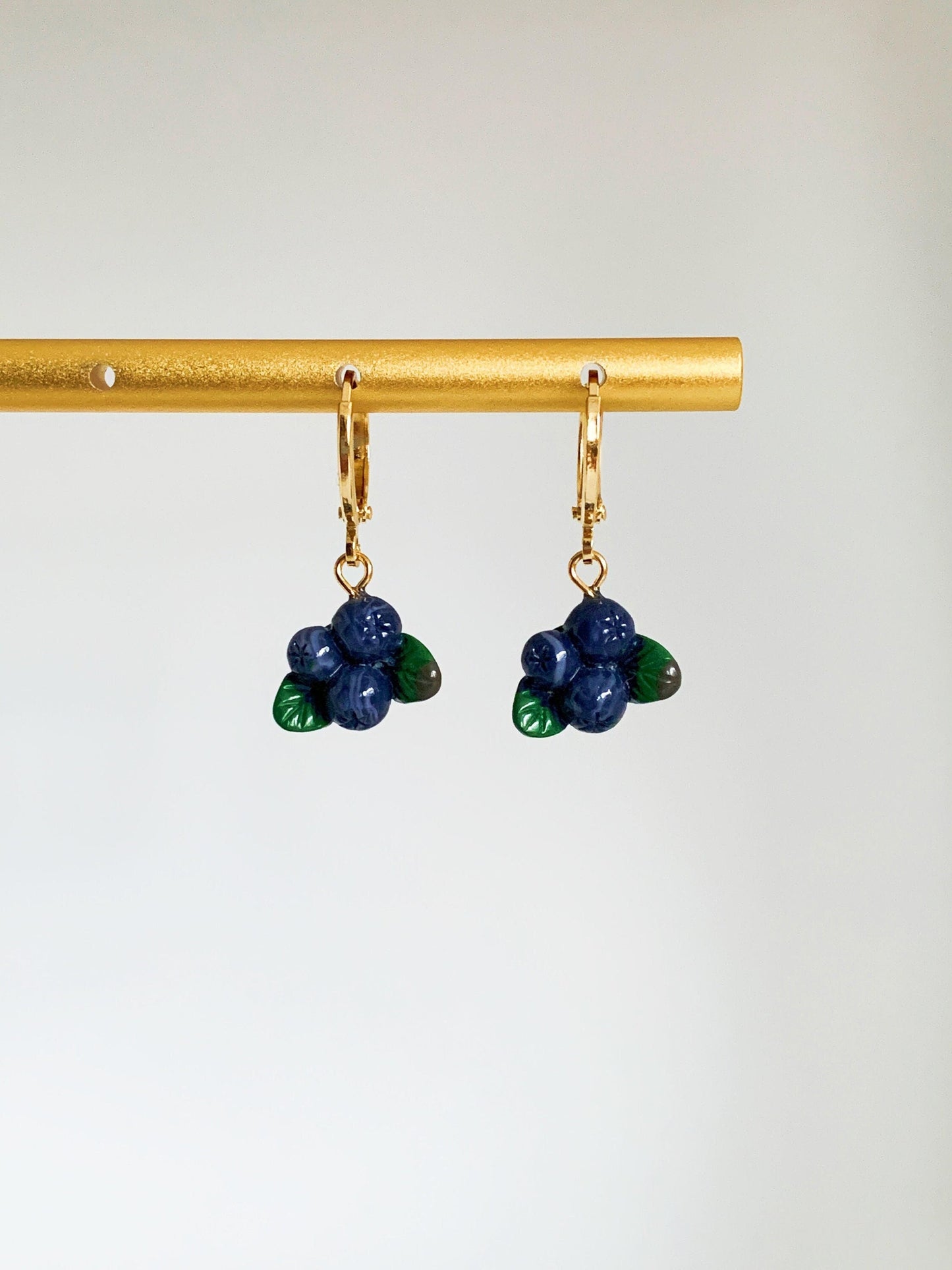 Unique Fruit Earrings Blueberry Huggie Hoop Earrings