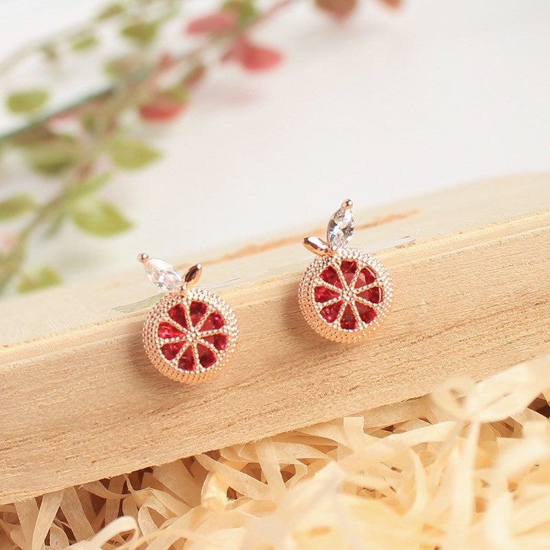 Dainty Grapefruit Earrings