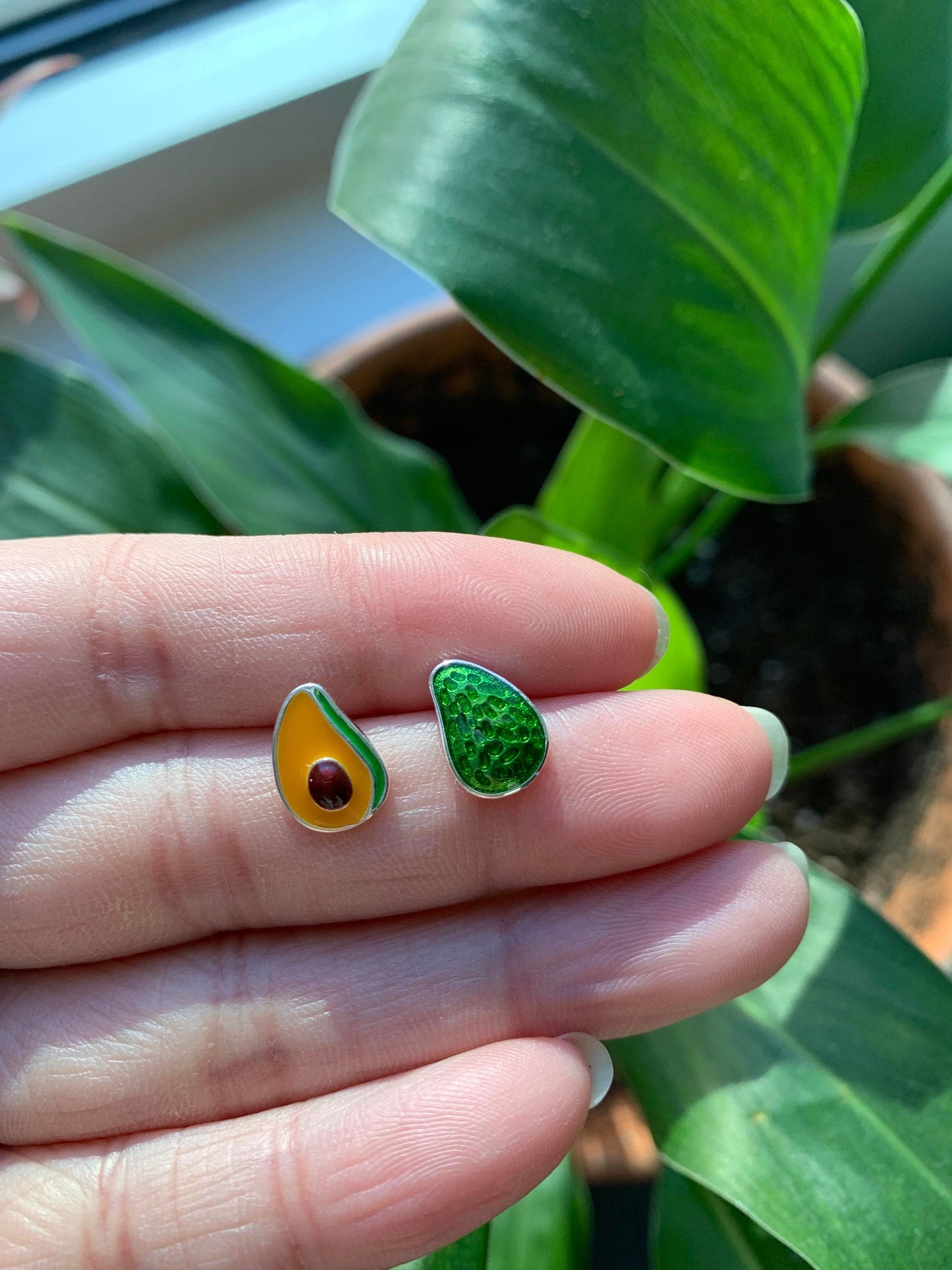 Unique Avocado Stud Earrings