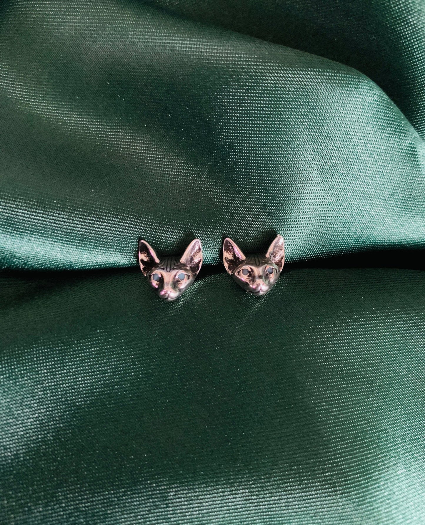 Unique Sphynx Cat Stud Earrings