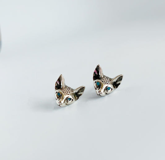Unique Sphynx Cat Stud Earrings