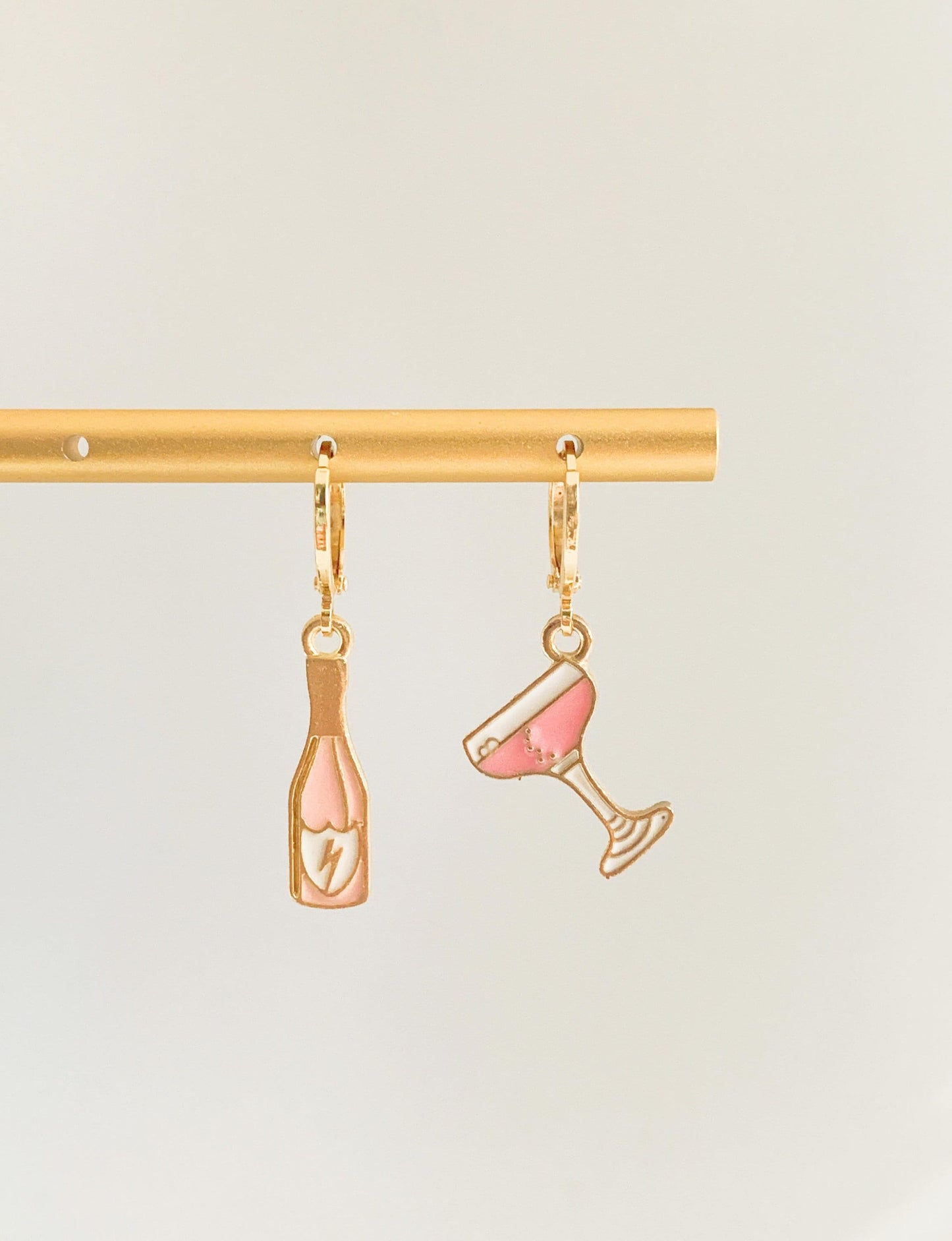 Unique Champagne and Glass Earrings