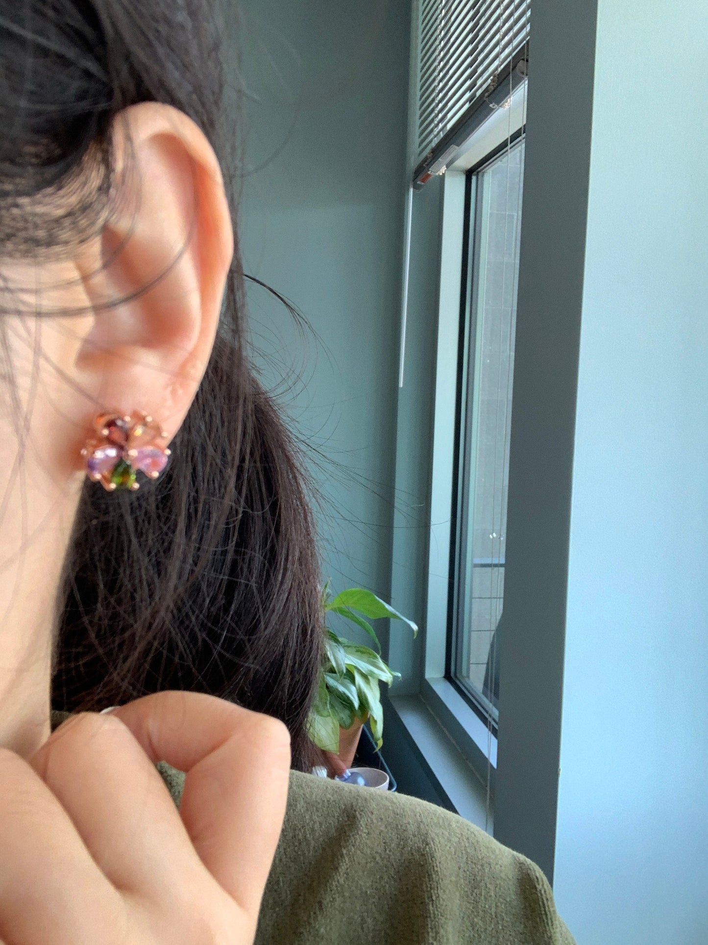The Rainbow Flower Stud Earrings