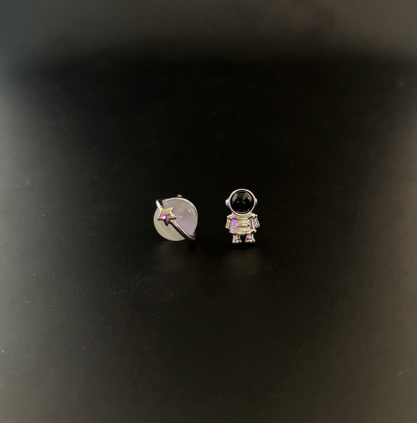 Astronaut and Moon Stud Earrings