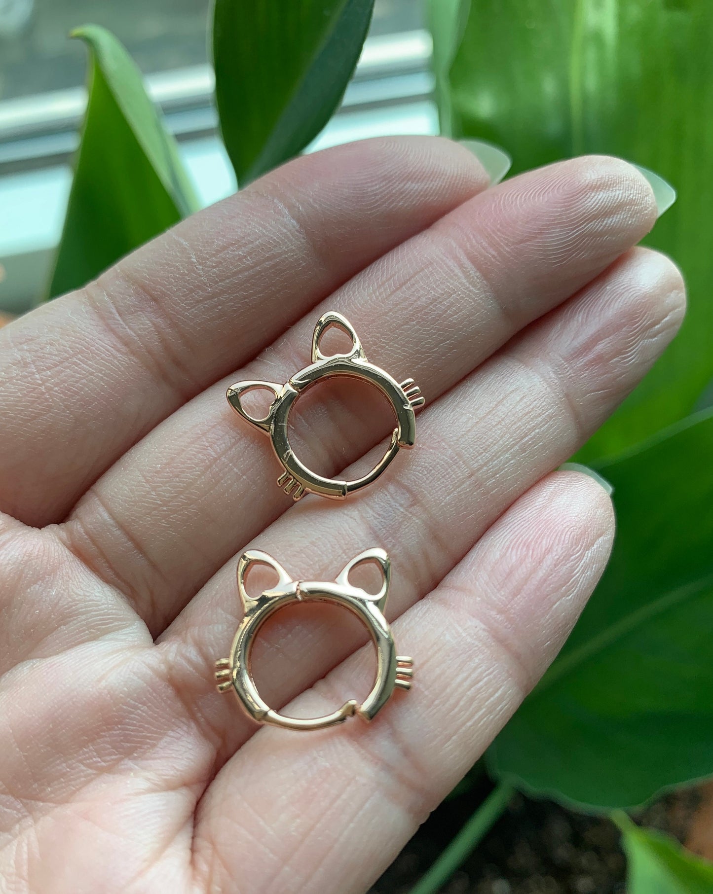 Unique Cat Huggie Hoop Earrings