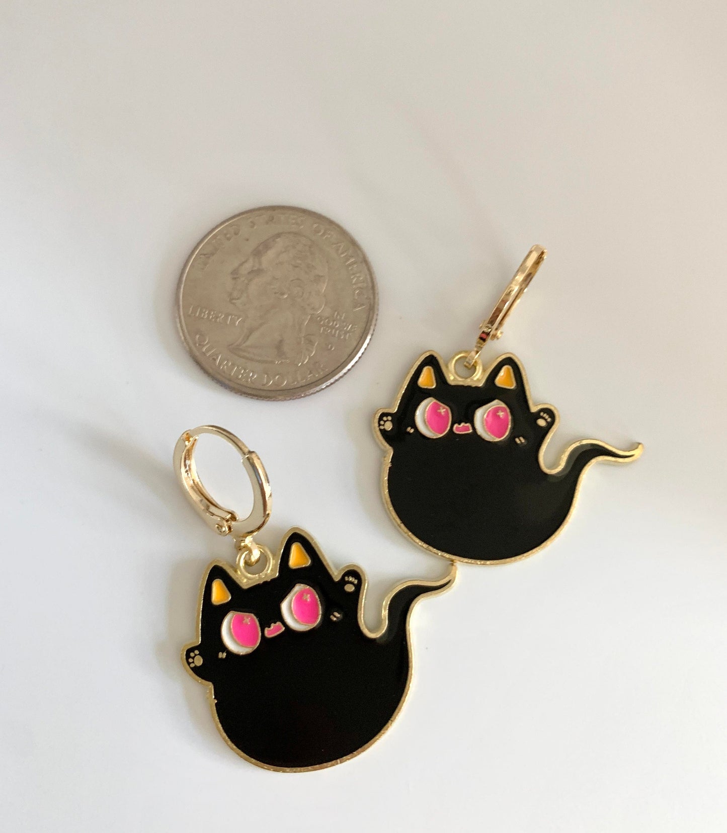 Halloween Black Cat Ghost Earrings