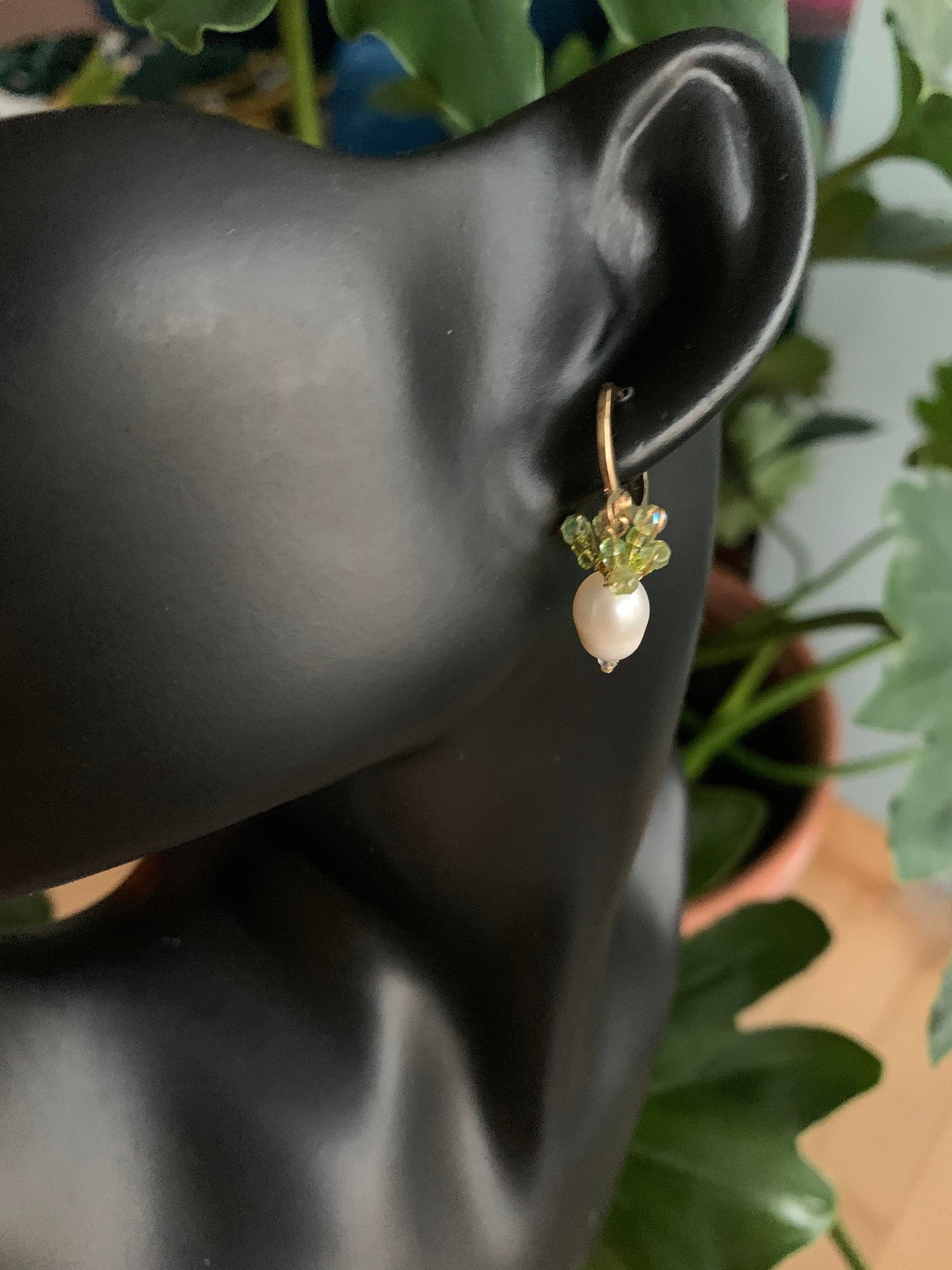 Beaded Pearl Radish Dangle Earrings