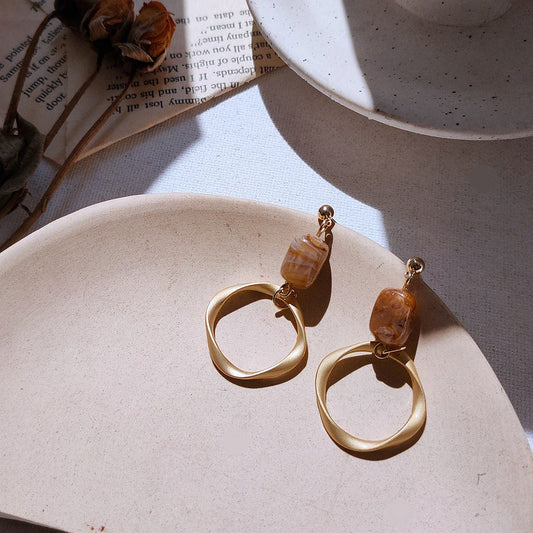 Minimalist Gold Hoop Silver Post Earrings
