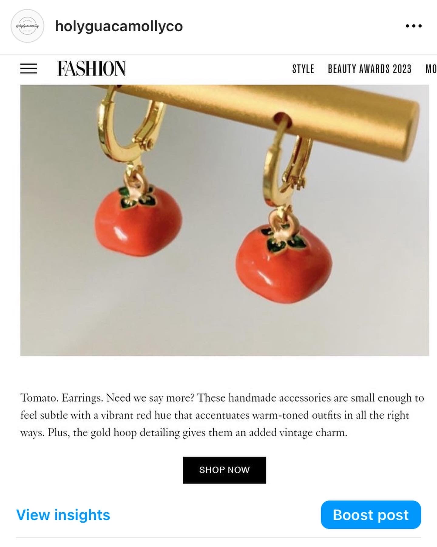 Dainty Tomato Huggie Earrings