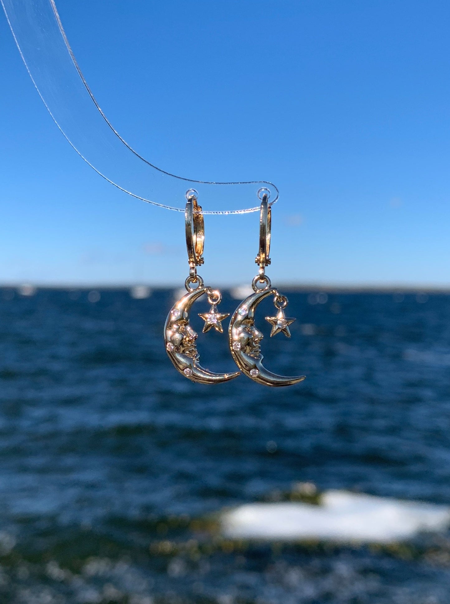 The Moon Goddess Huggie Earrings