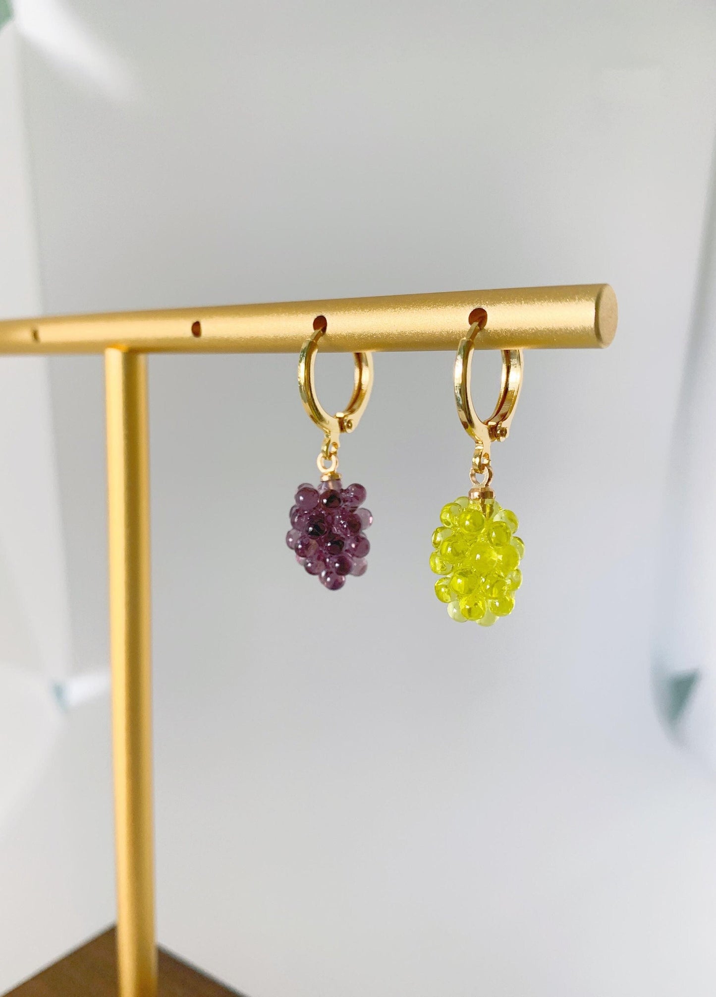 Dainty Grapes Huggie Earrings