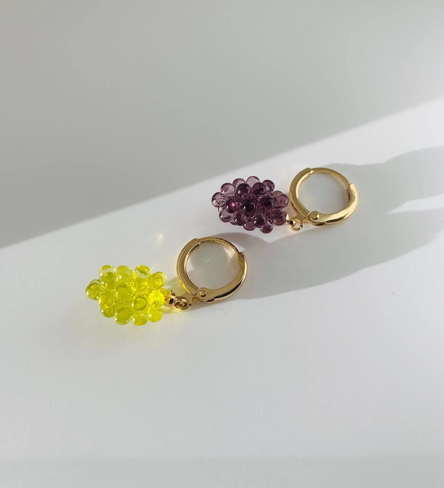 Dainty Grapes Huggie Earrings