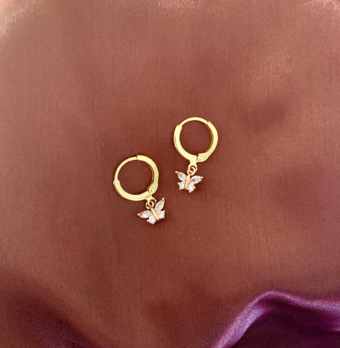 Dainty Mini Butterfly Huggie Earrings