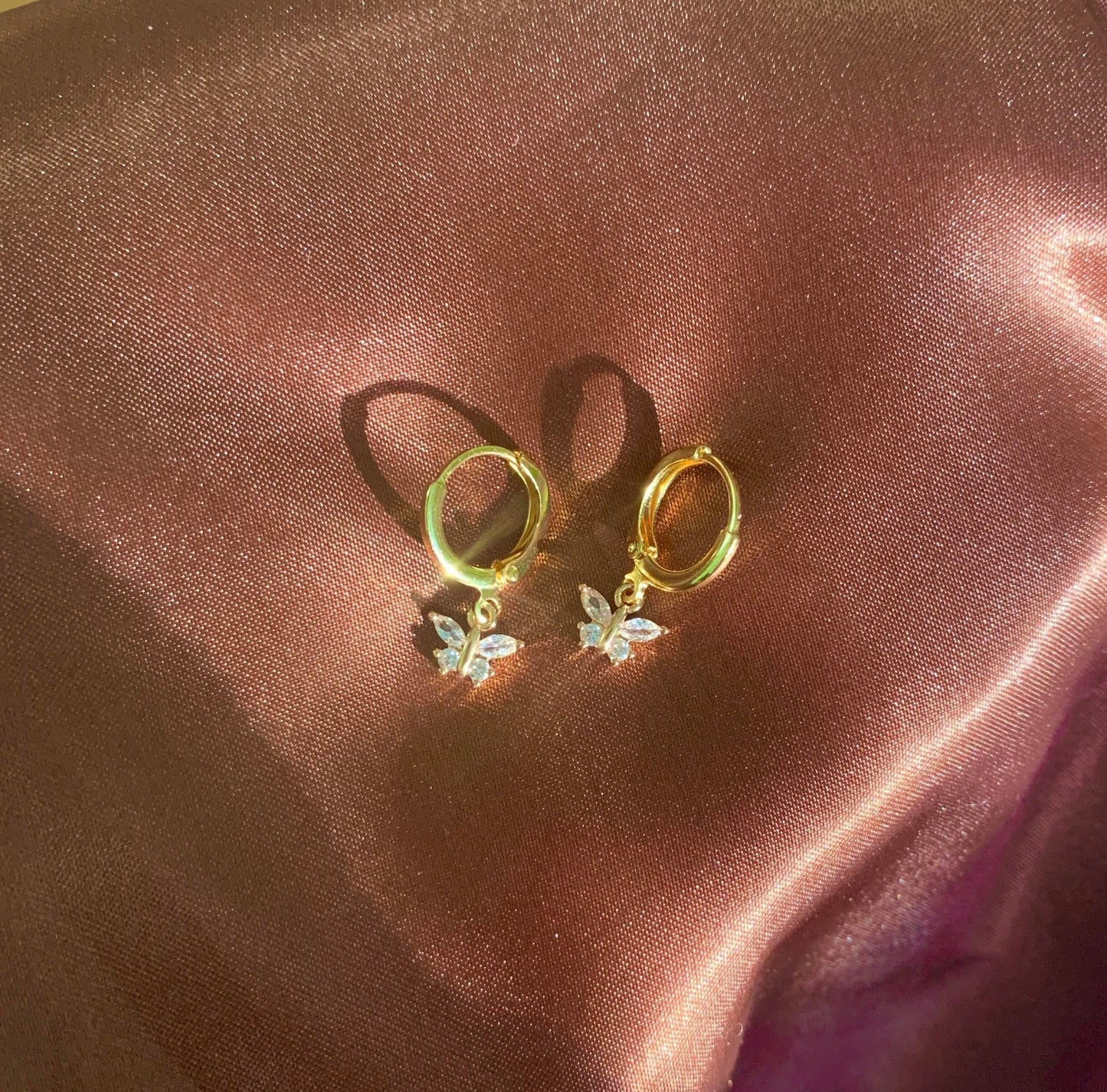 Dainty Mini Butterfly Huggie Earrings