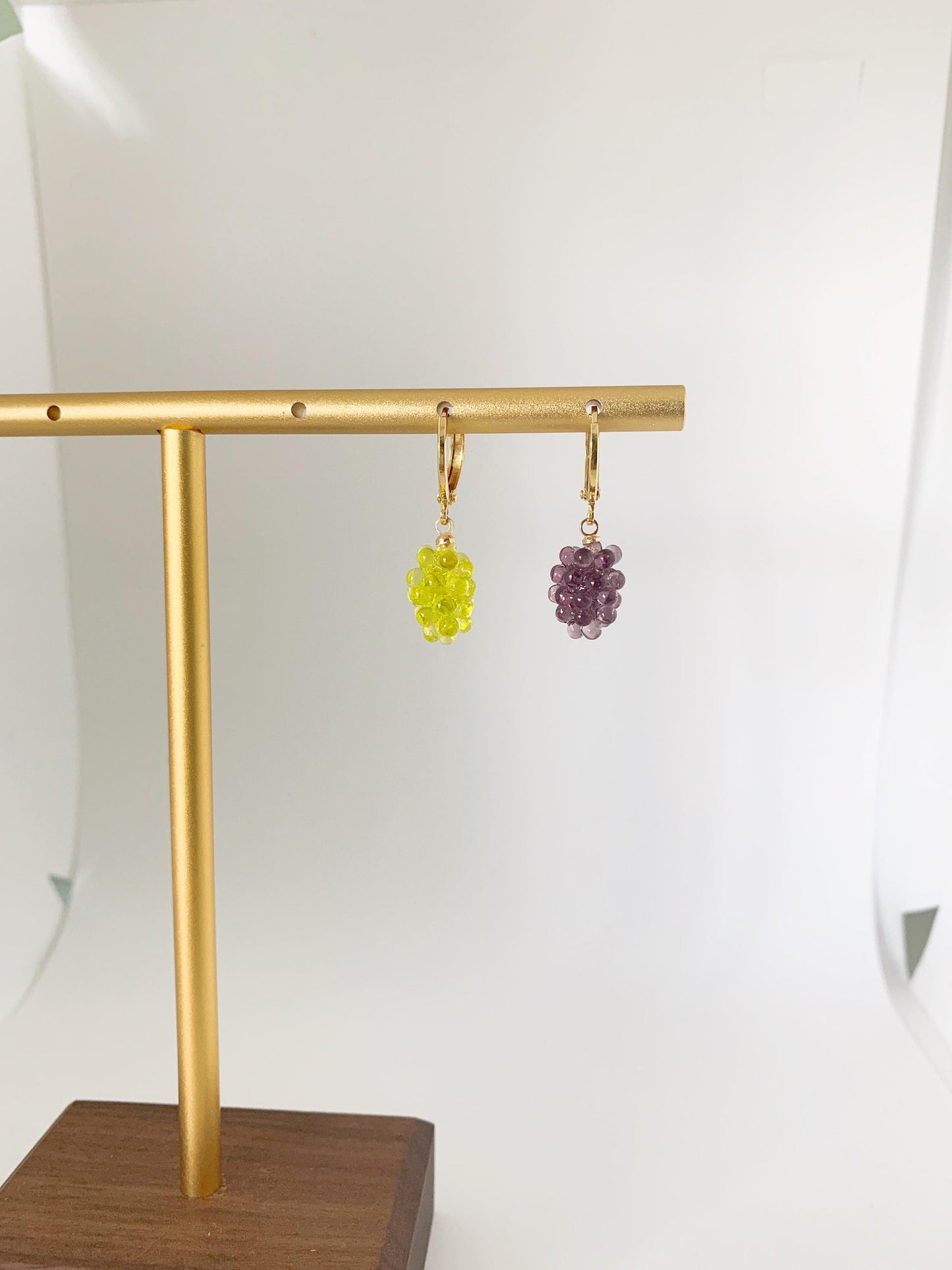 Dainty Grapes Huggie Earrings