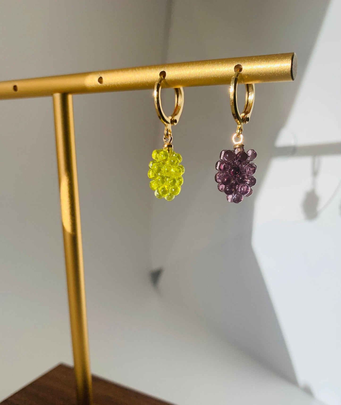 Dainty Grapes Huggie Earrings