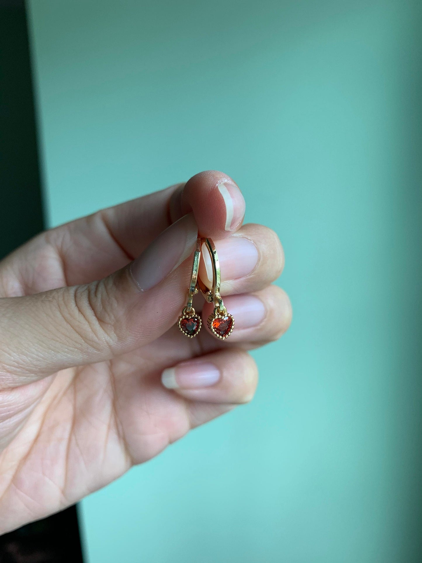 Dainty Mini Heart Drop Earrings