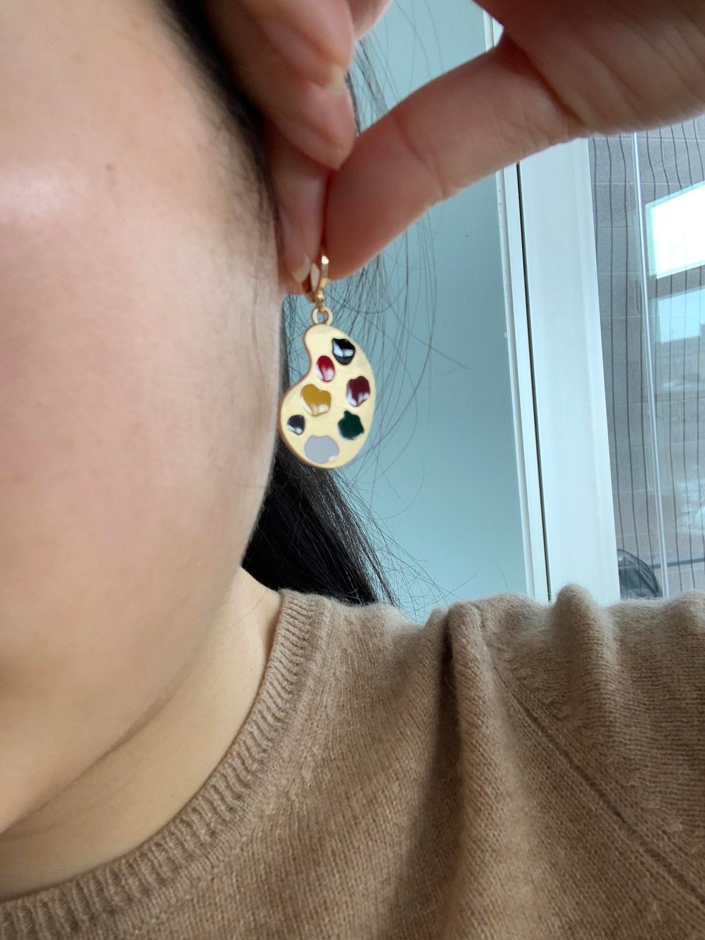 Mismatch Palette and Brush Earrings