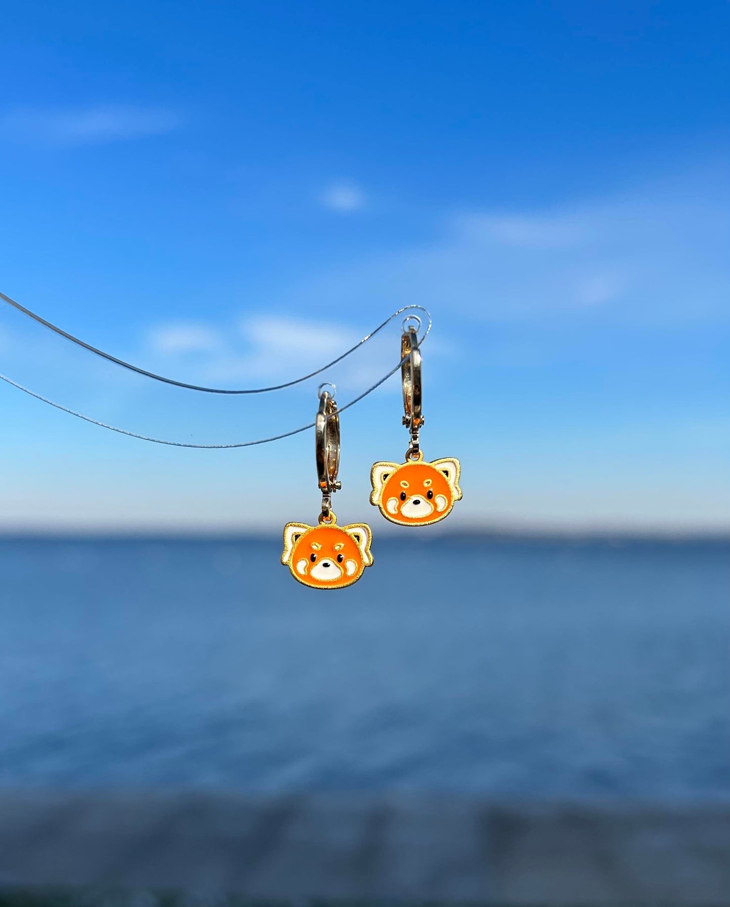 Unique Red Panda Earrings