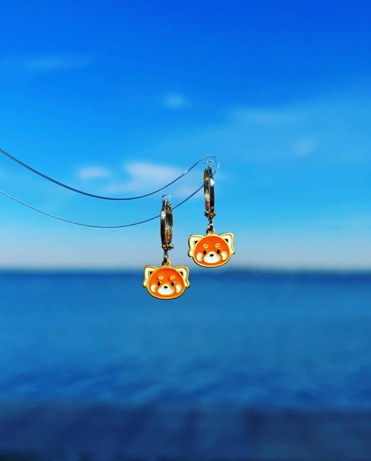 Unique Red Panda Earrings