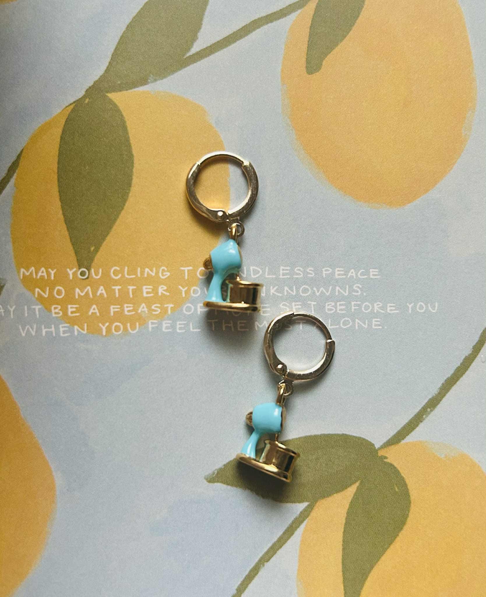 Unique 14K Gold Plated Kitchen Mixer Earrings