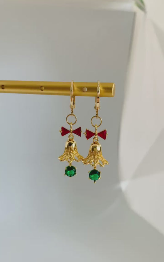 Dainty Jingle Bell Huggie Earrings