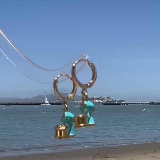 Unique 14K Gold Plated Kitchen Mixer Earrings