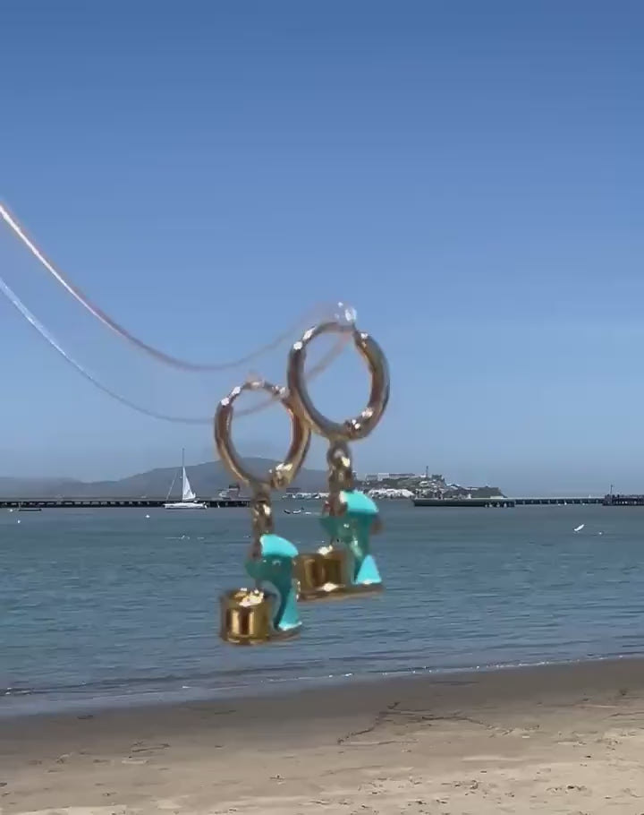 Unique 14K Gold Plated Kitchen Mixer Earrings