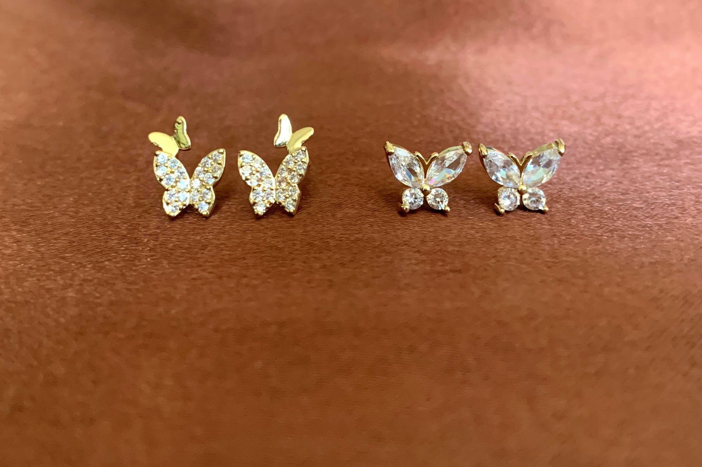 Dainty 14K Gold Plated Butterfly Earrings