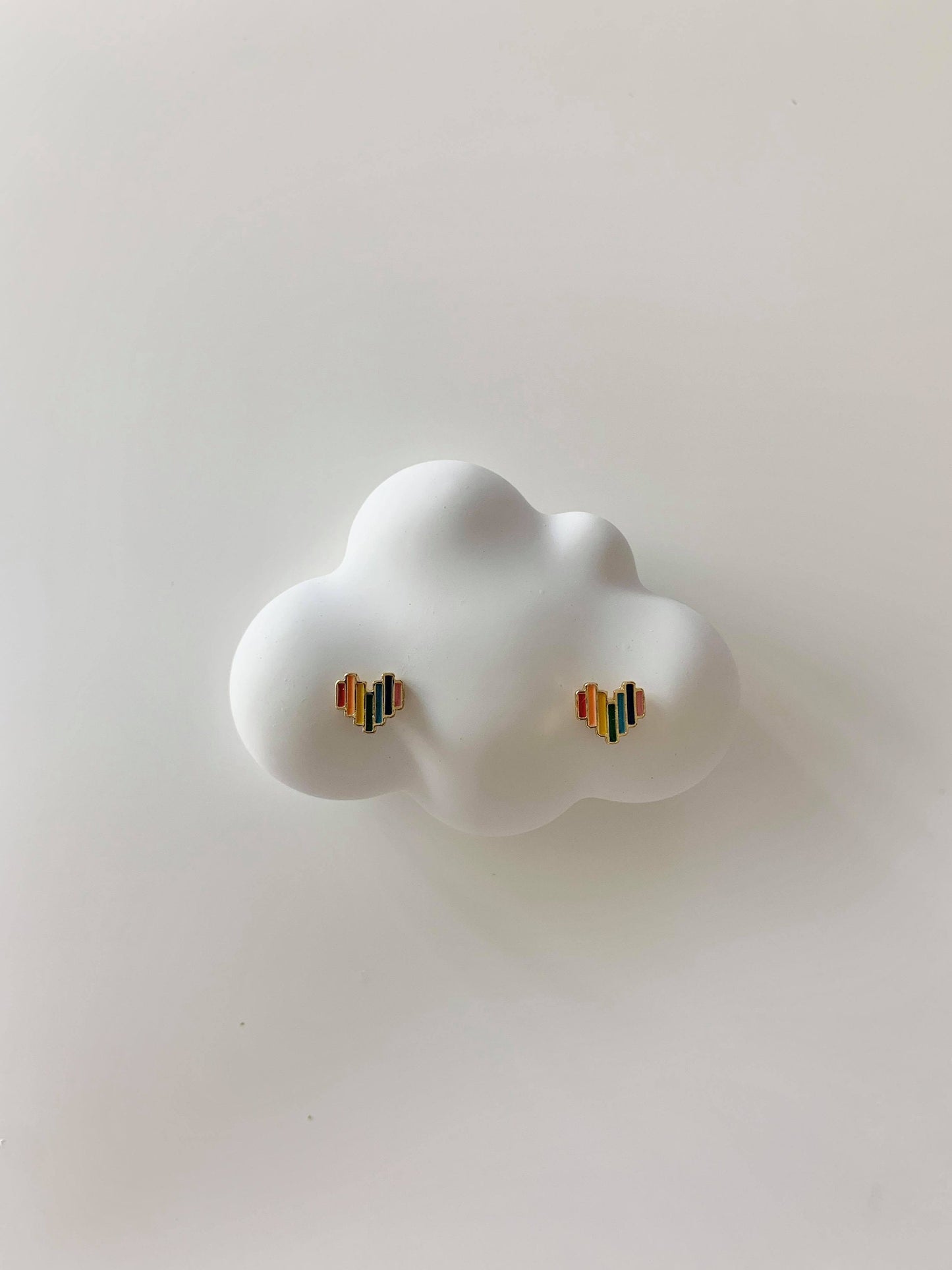 Rainbow Heart Stud Earrings