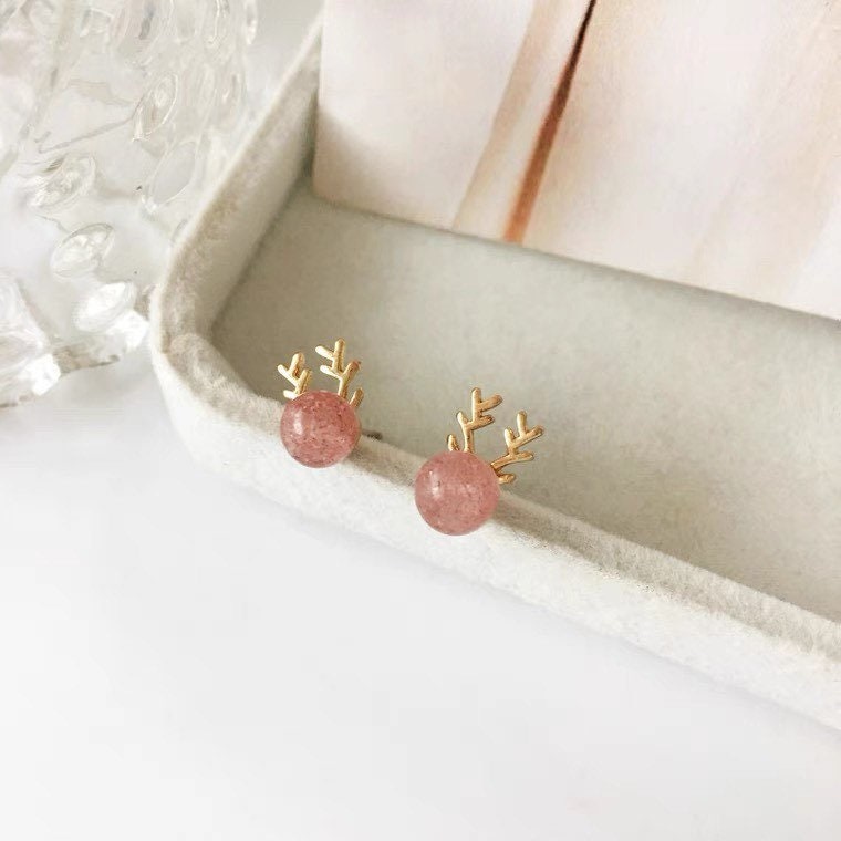 Dainty Reindeer Stud Earrings