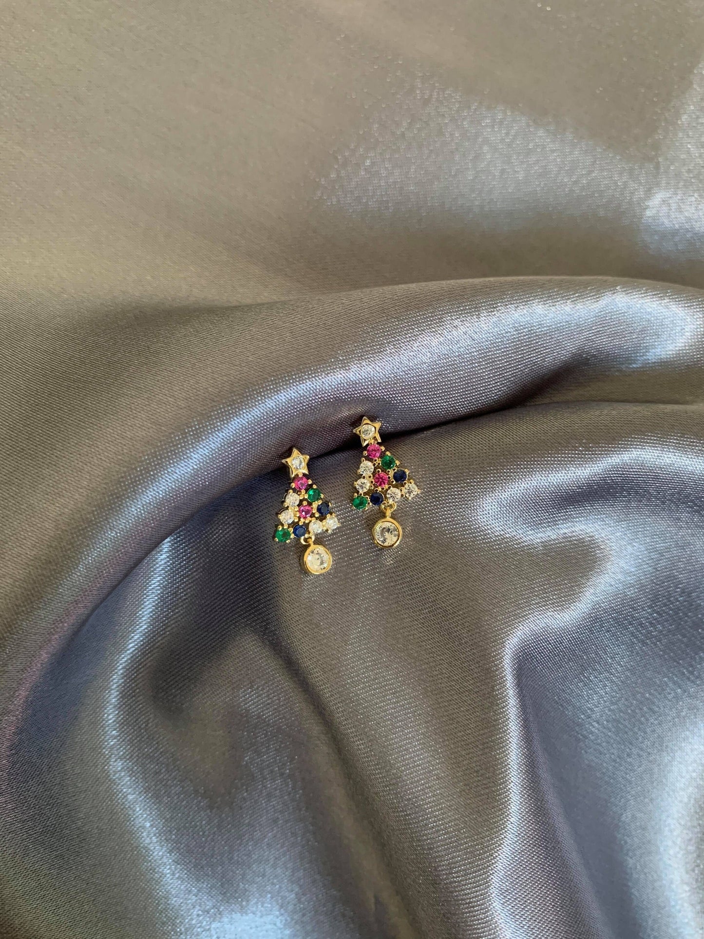 Dainty Mini Christmas Tree Stud Earrings