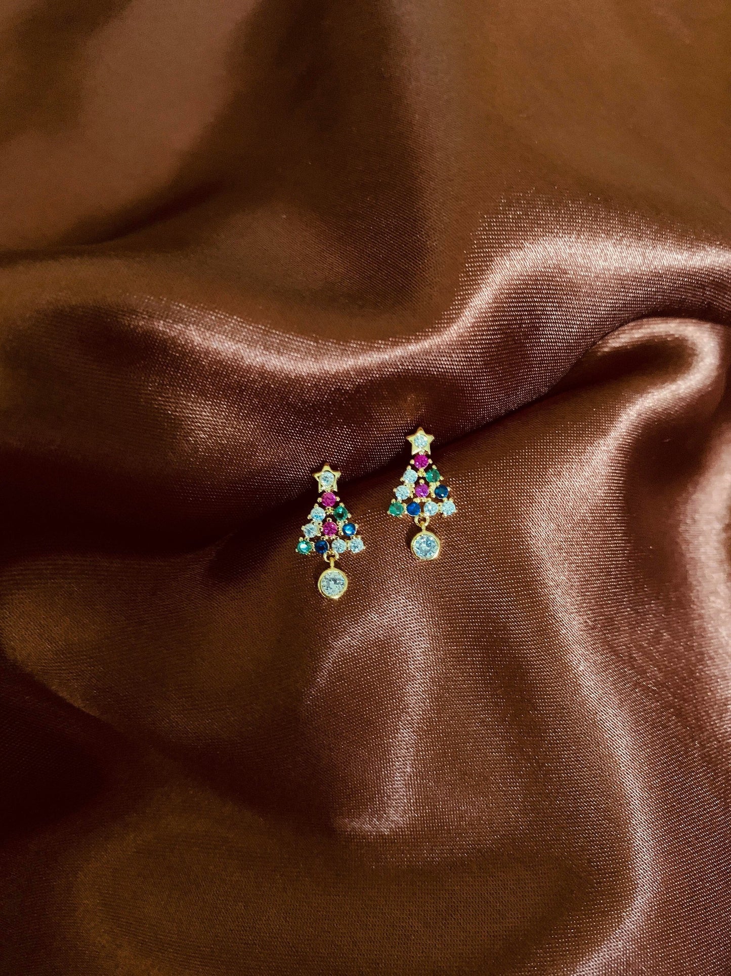 Dainty Mini Christmas Tree Stud Earrings