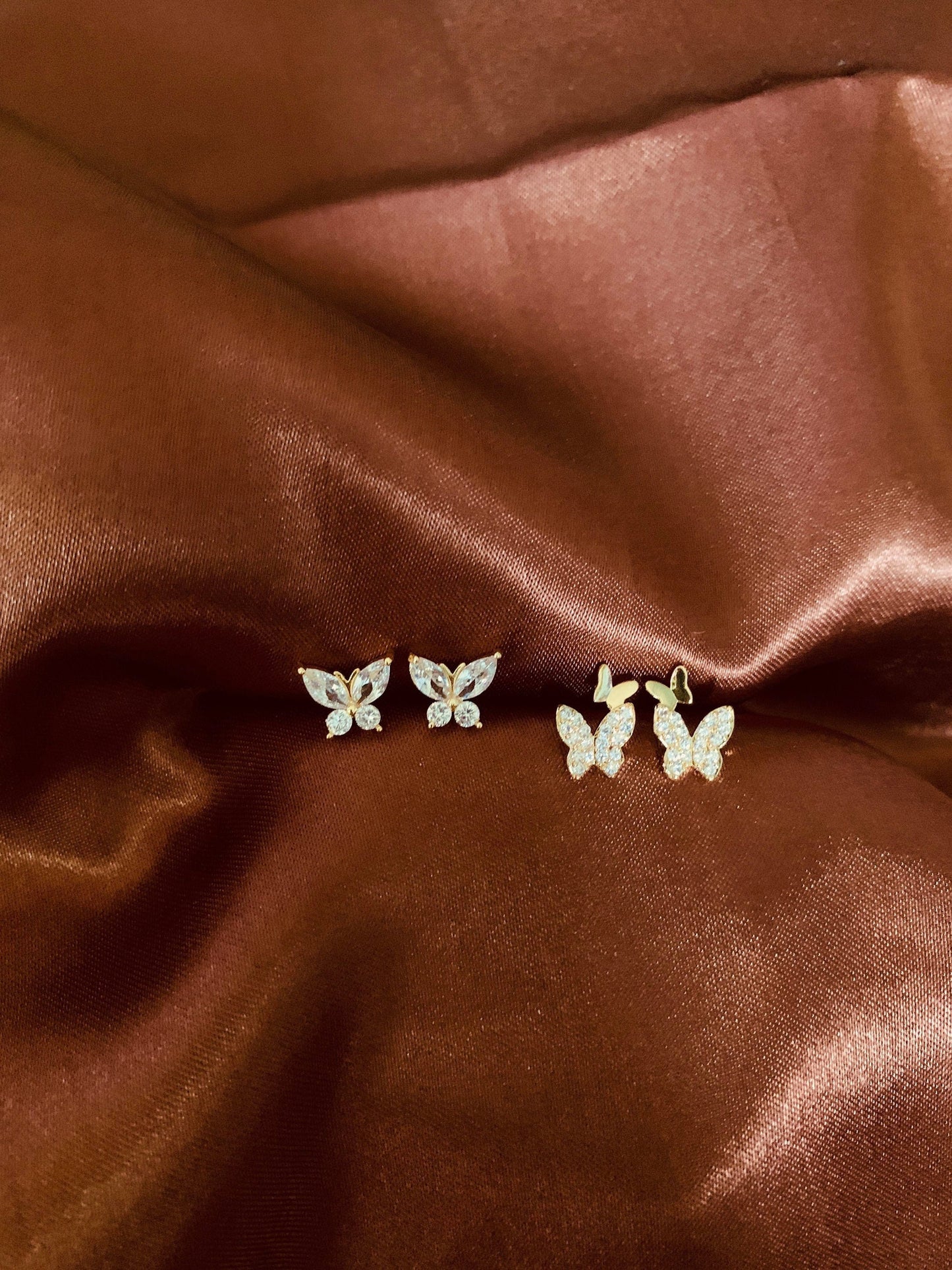 Dainty 14K Gold Plated Butterfly Earrings