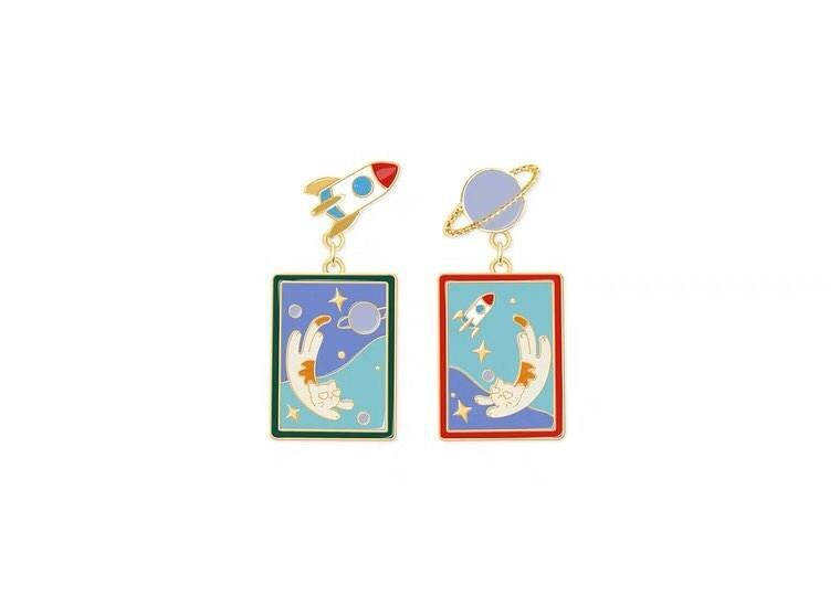 Unique Space Kitty Earrings