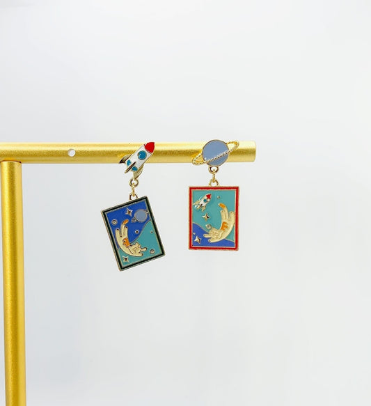 Unique Space Kitty Earrings