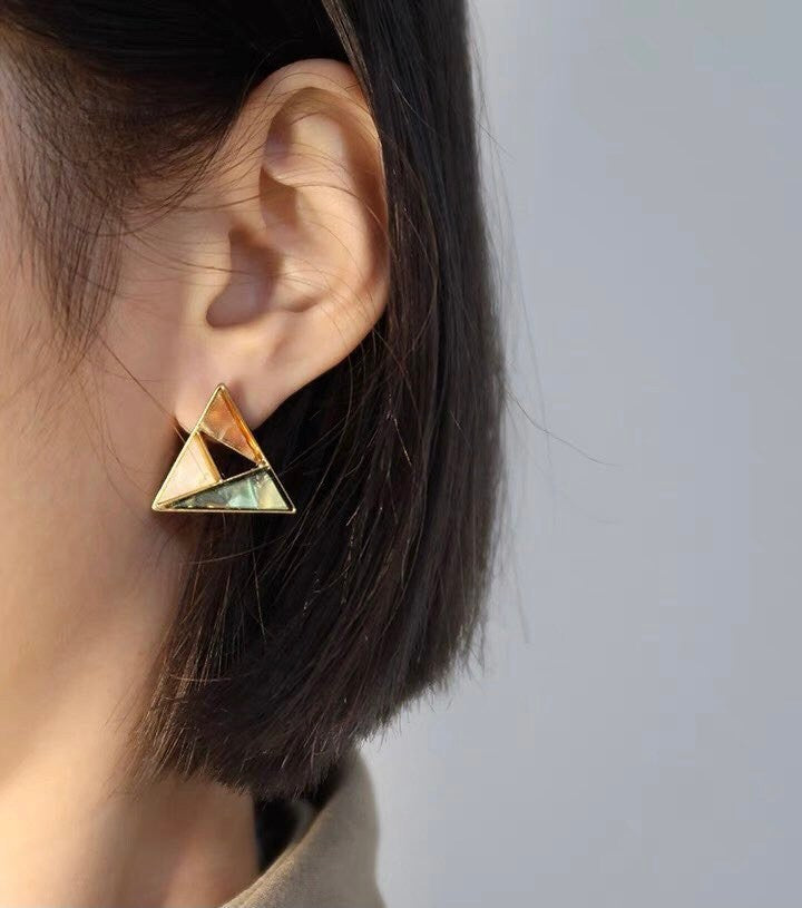 Fun with Colors Triangle Stud Earrings