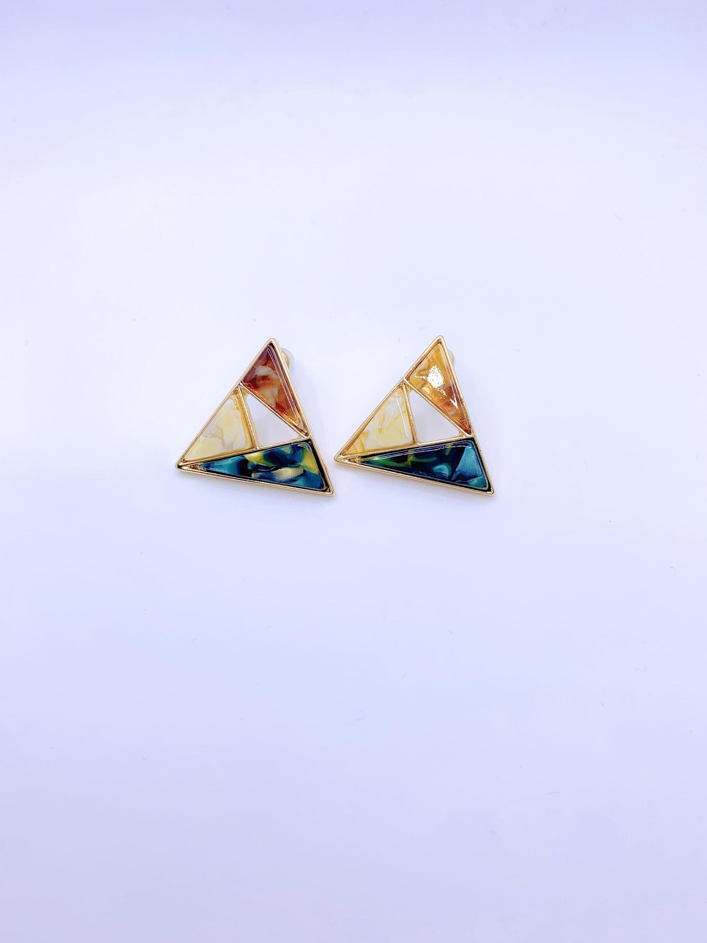 Fun with Colors Triangle Stud Earrings