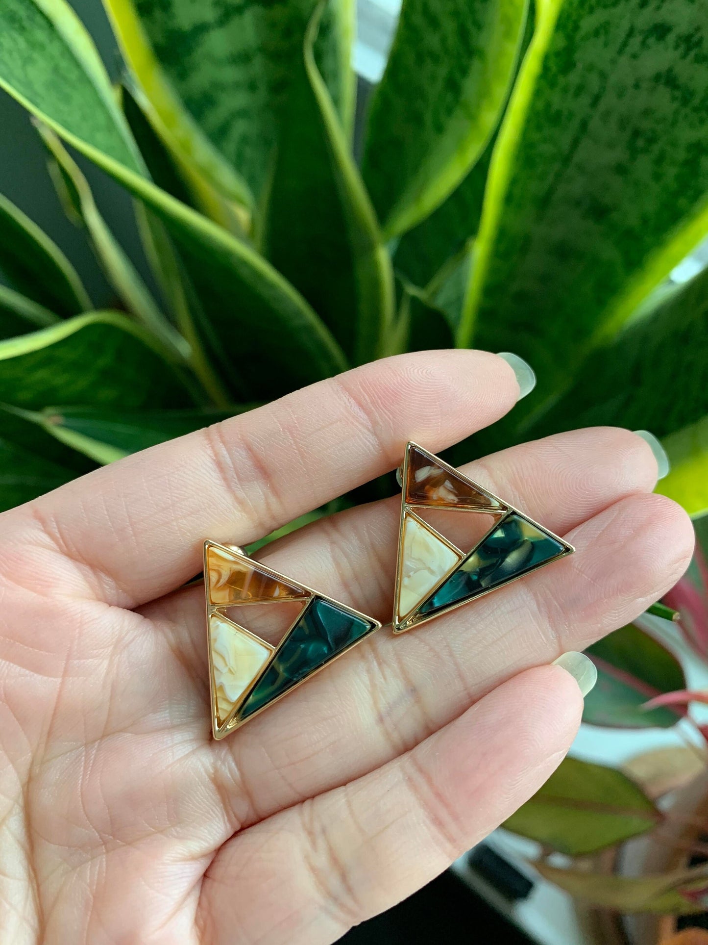 Fun with Colors Triangle Stud Earrings