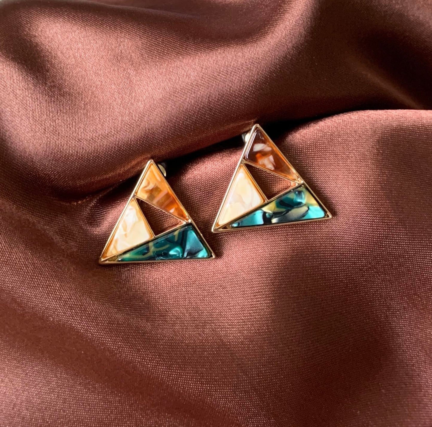 Fun with Colors Triangle Stud Earrings