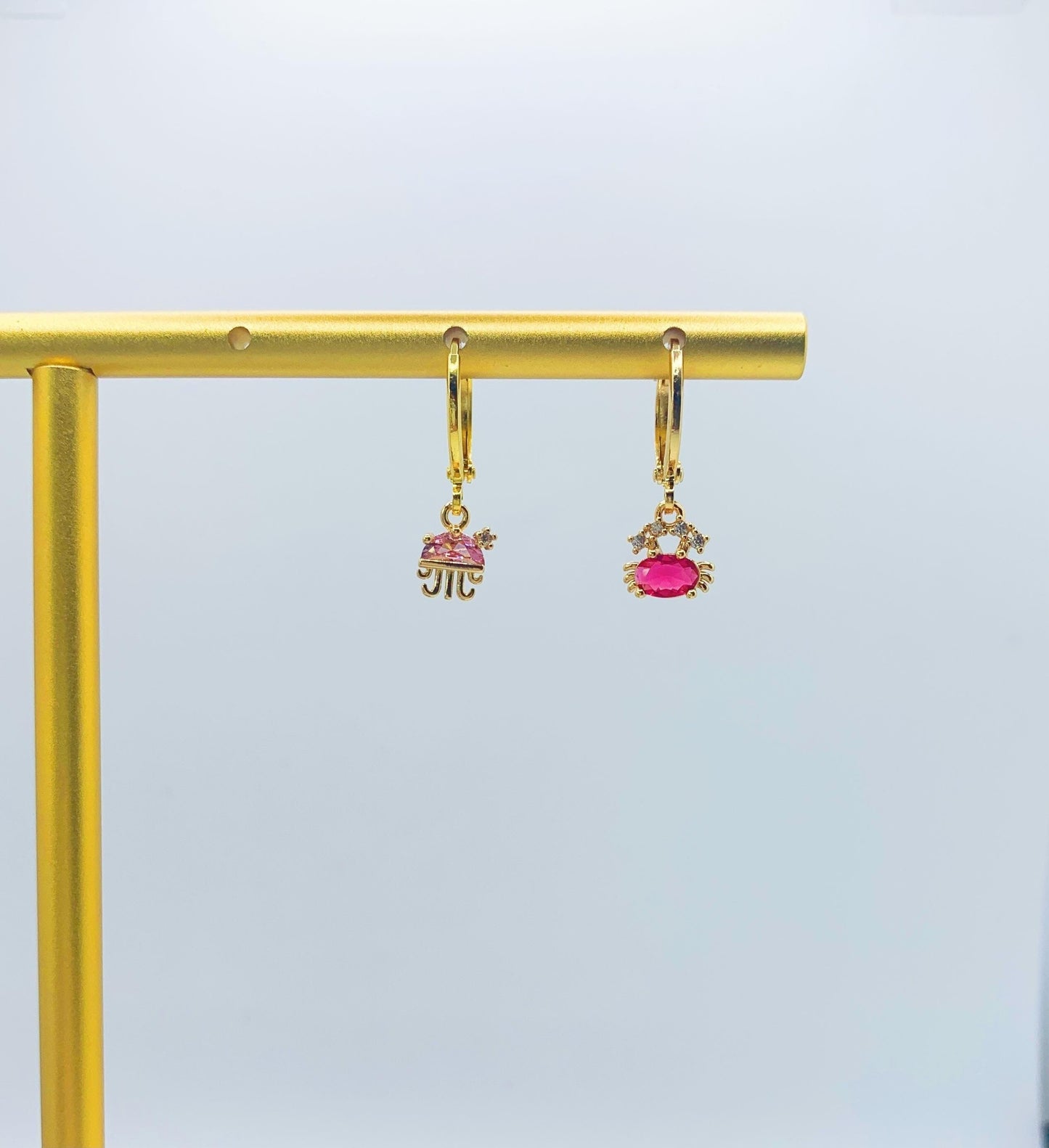 Dainty Mini Jellyfish & Crab Huggie Hoop Earrings