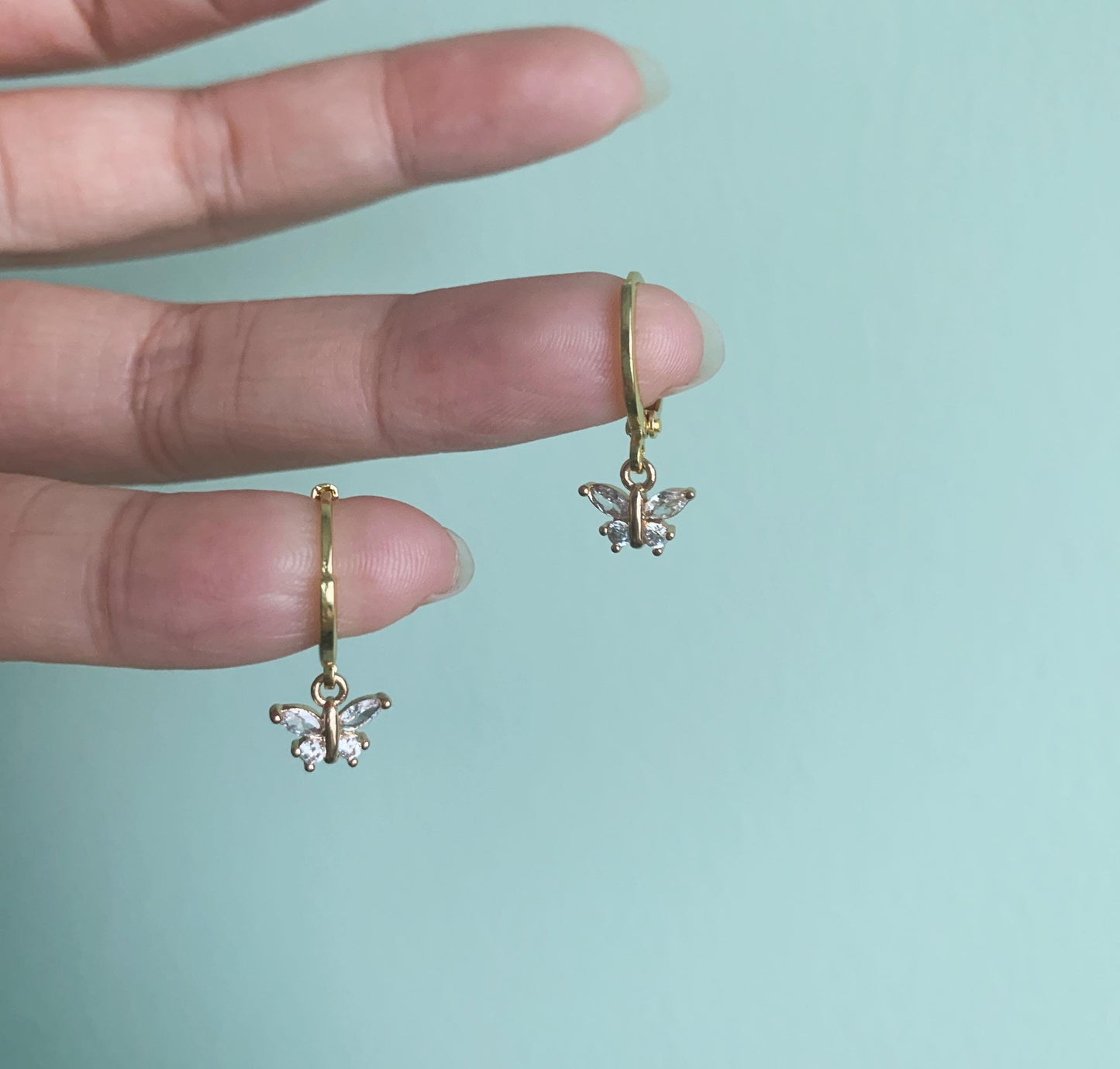 Dainty Mini Butterfly Huggie Earrings