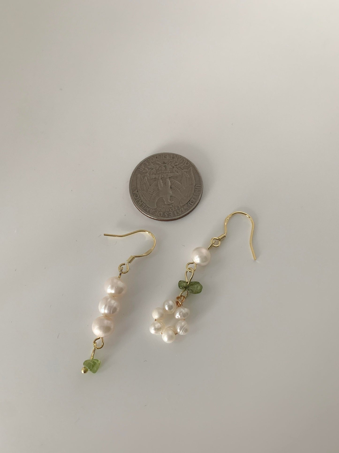 Unique Fluorite and Pearl Earrings