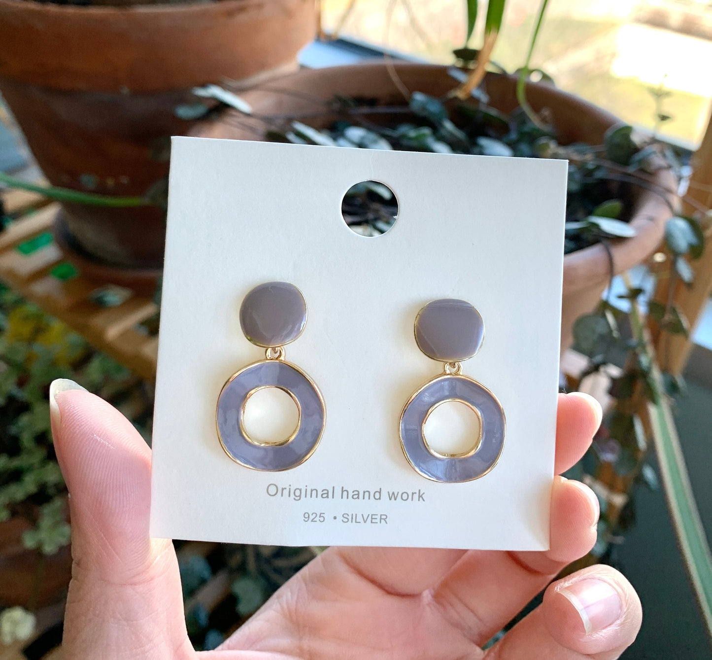 Minimalist Purple Hoop Earrings